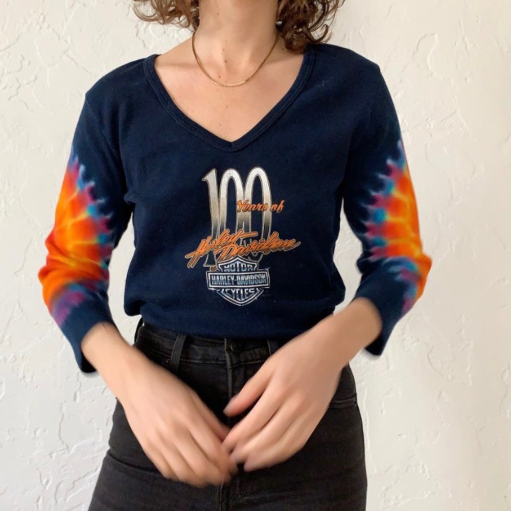 Harley Davidson Tie Dye Long Sleeve Shirt
